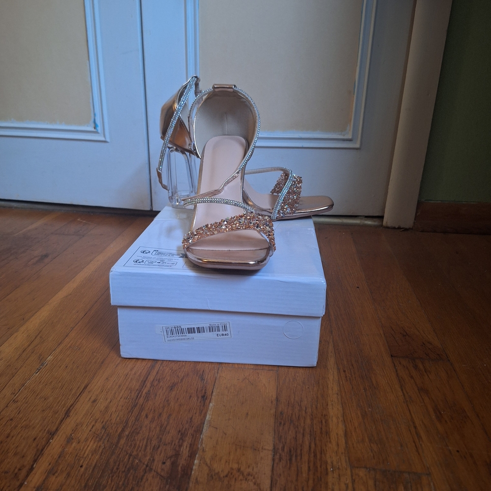 SHEIN Sparkling Gold Heels